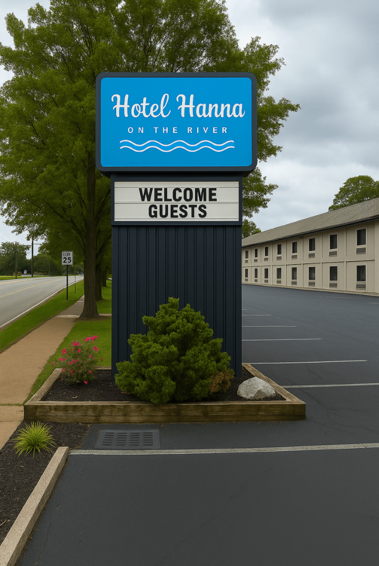 Hotel Hanna sign